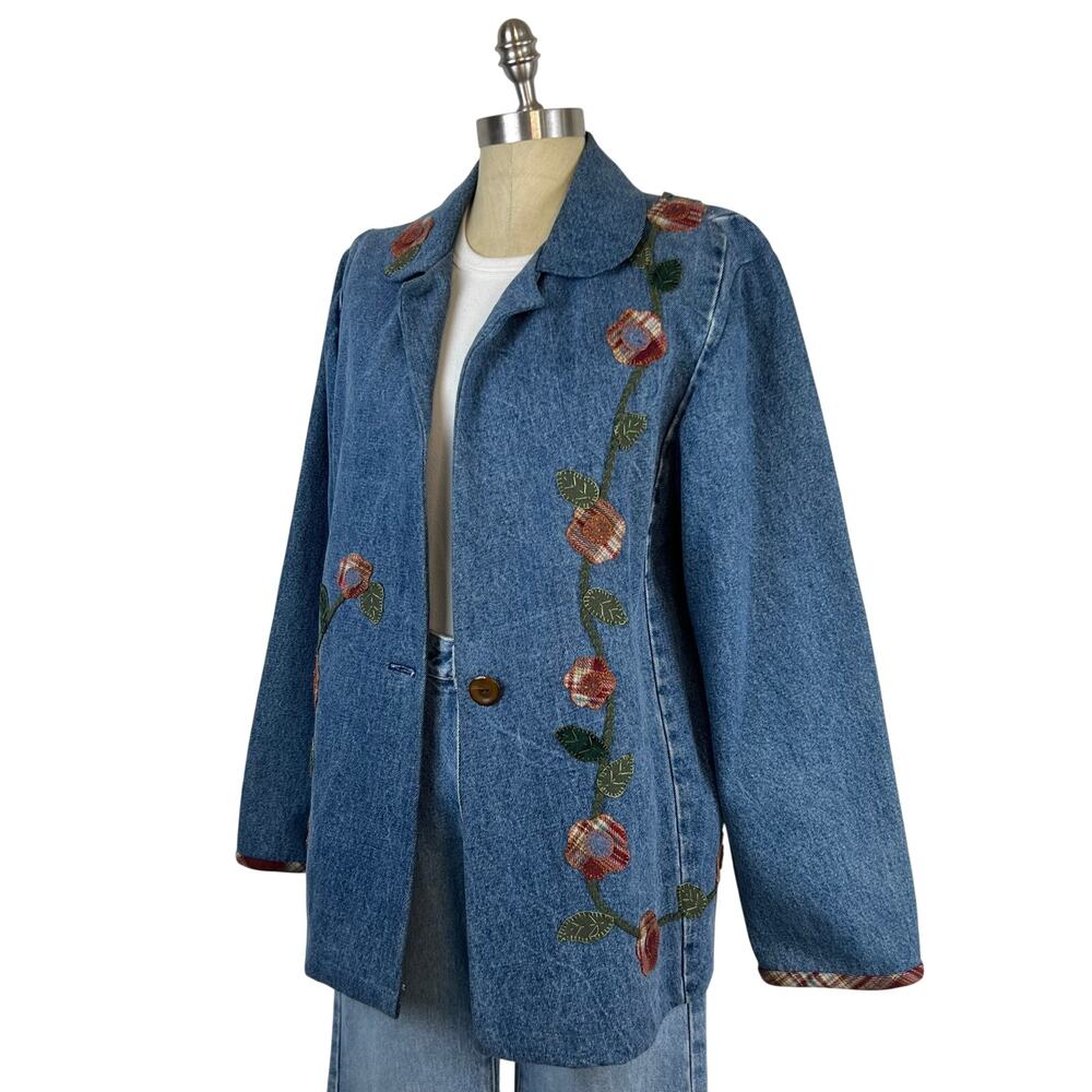 Vintage Stitched Patchwork Floral Button Front Co… - image 2